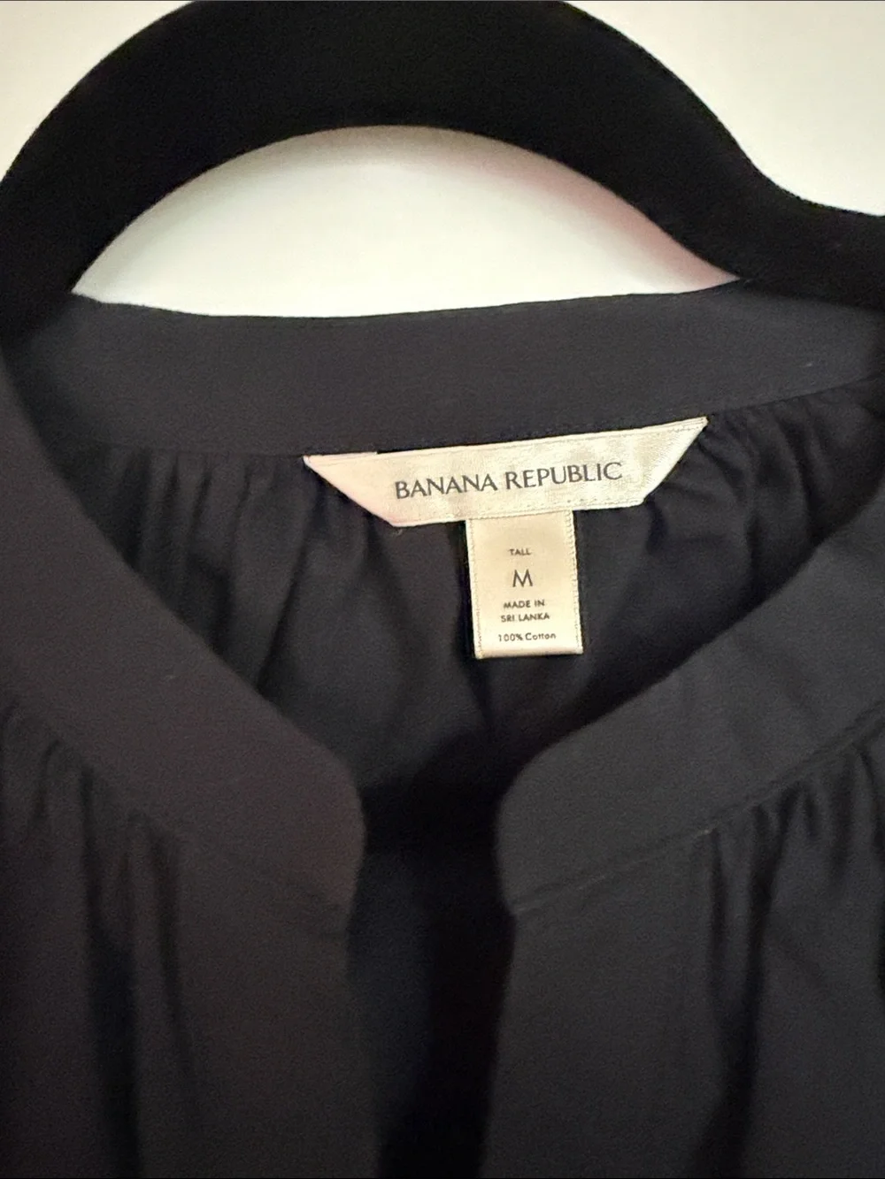 Banana Republic Navy Long-Sleeve Puff Blouse